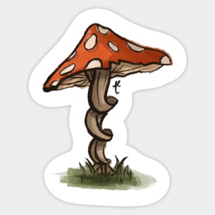 twisty red mushroom Sticker